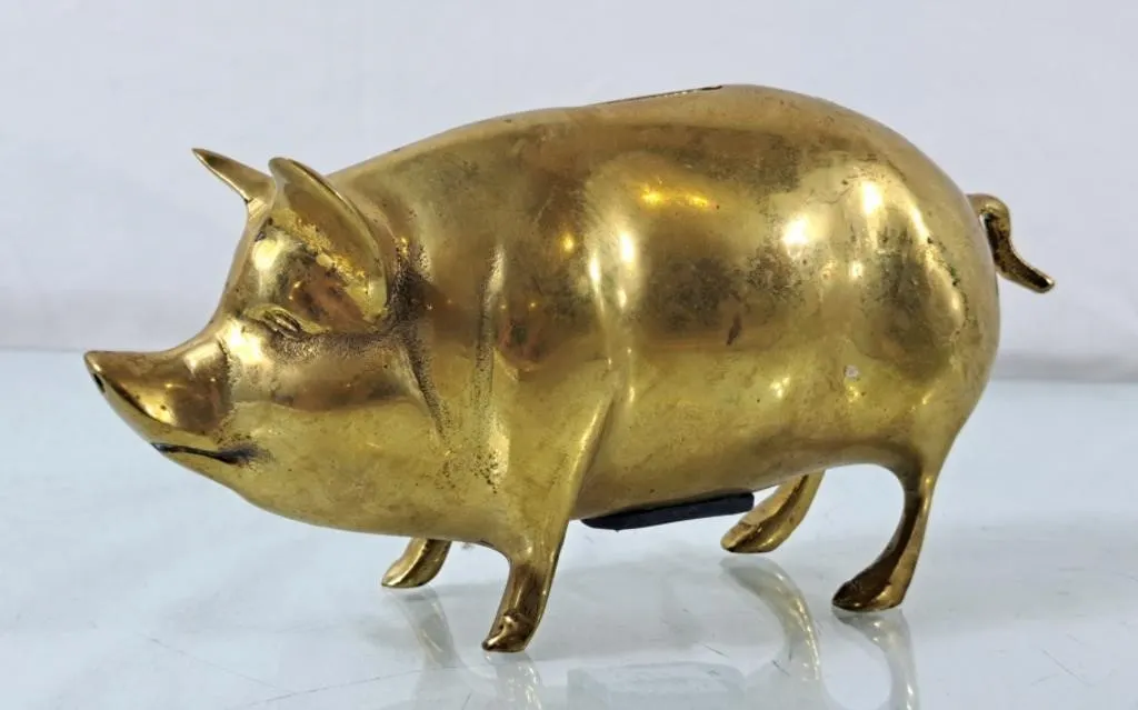 Heavy Brass Piggy Bank