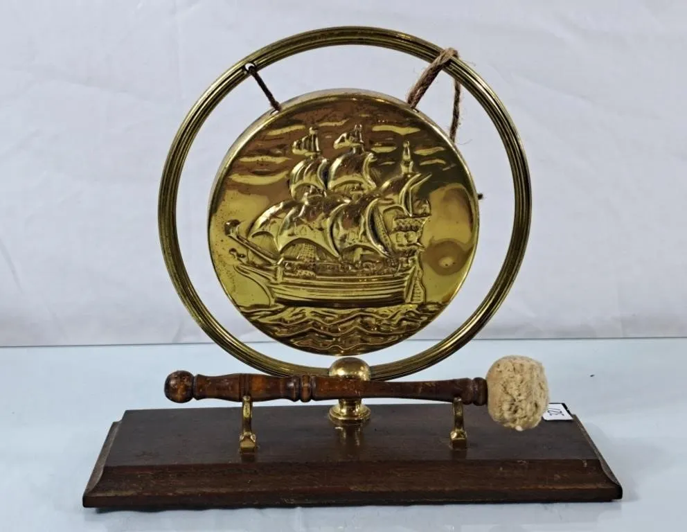 Vintage Brass Ship Dinner Gong