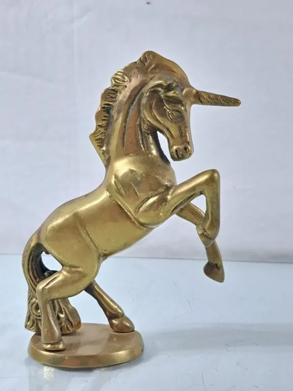 Vintage Solid Brass Unicorn