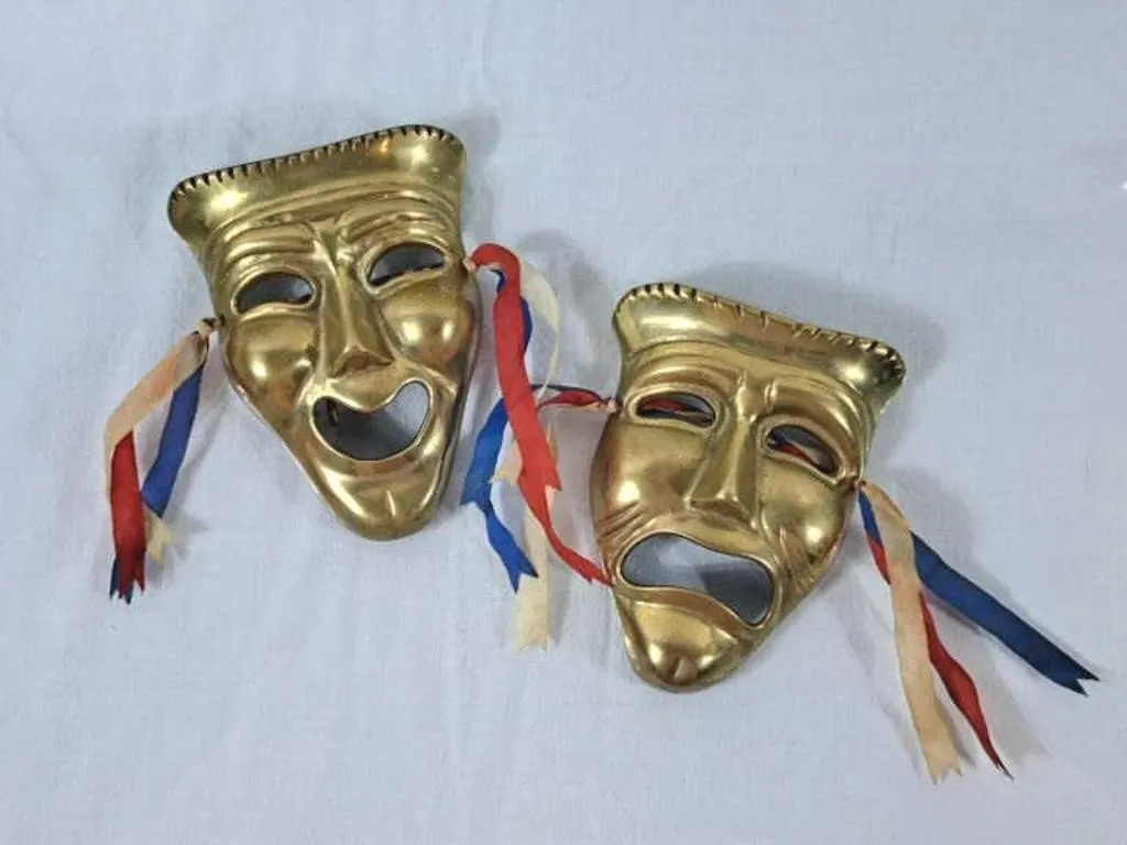 Solid Brass Comedy & Tragedy Theatre Masks