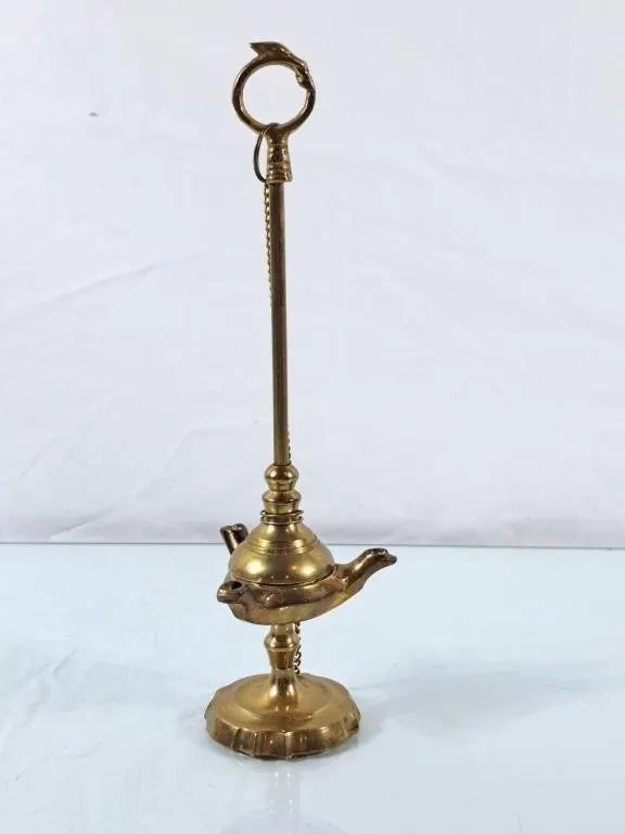 Vintage Brass Venetian Oil Lamp