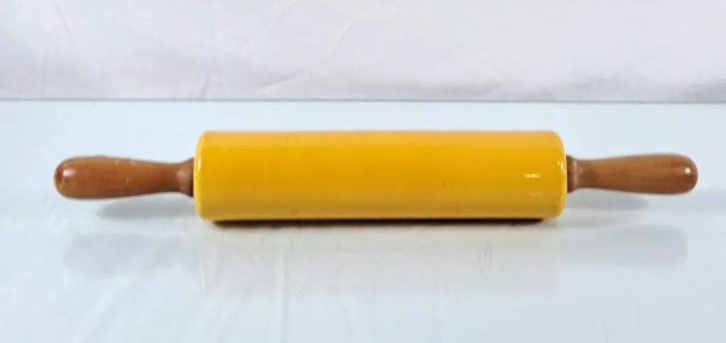 18" Vintage Yellow Ceramic Counter Art Rolling