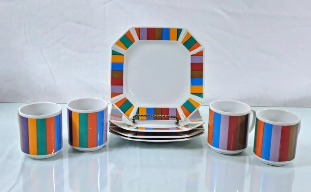 Fun & Colourful Vintage San Remo Stoneware Plates