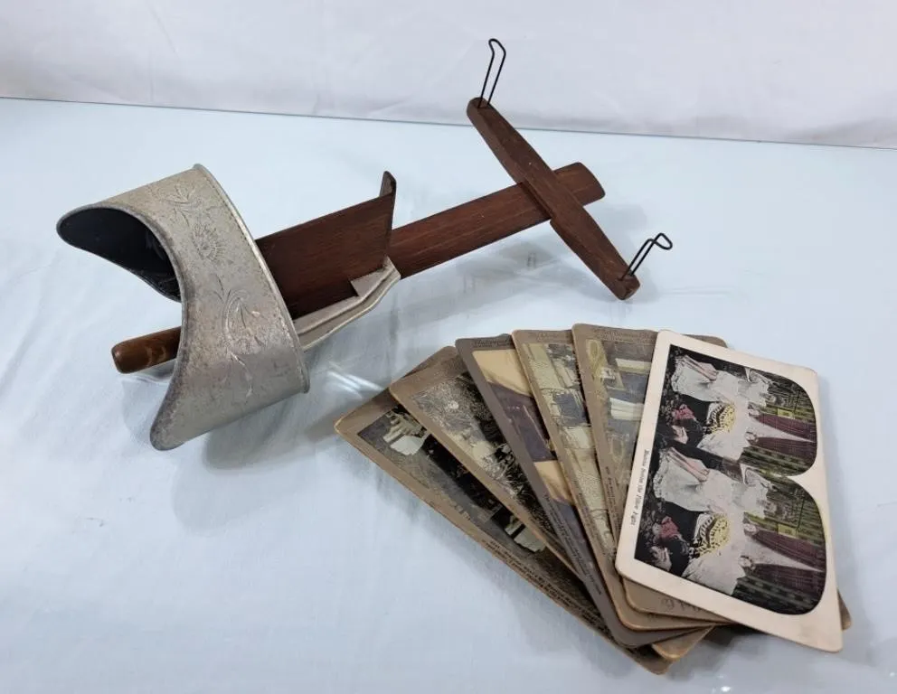 Antique Sun Sculpture Stereoscope Viewer w/Six