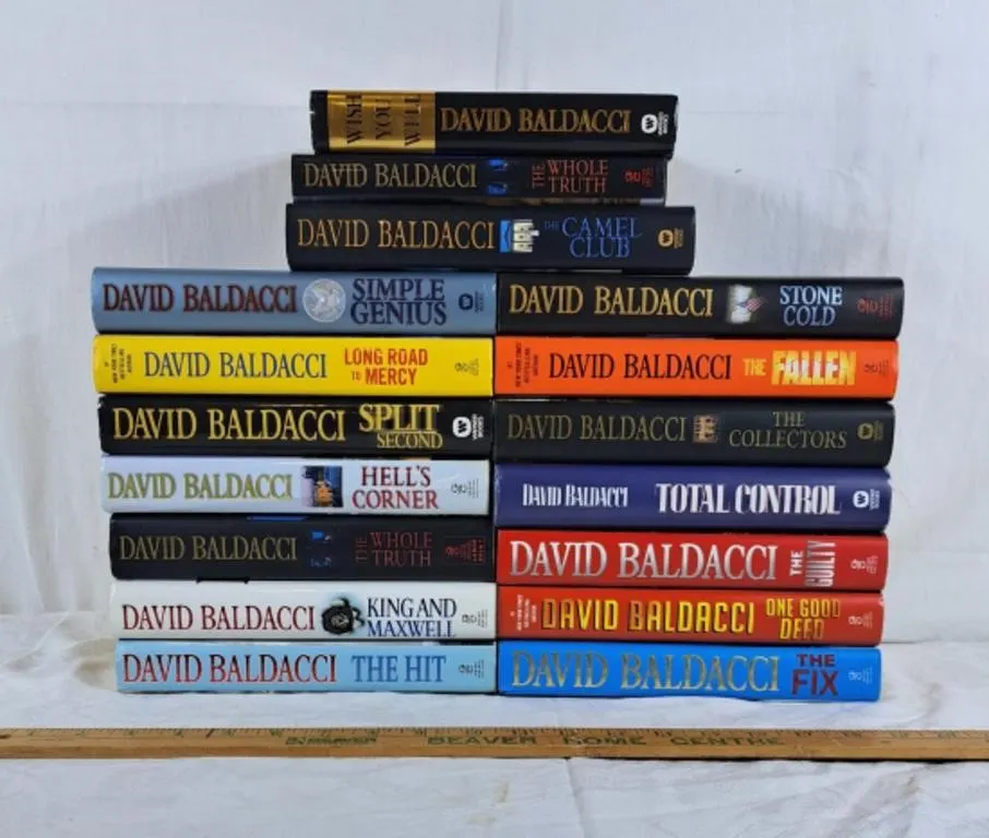 Lot of David baldacci books titles shown in photos
