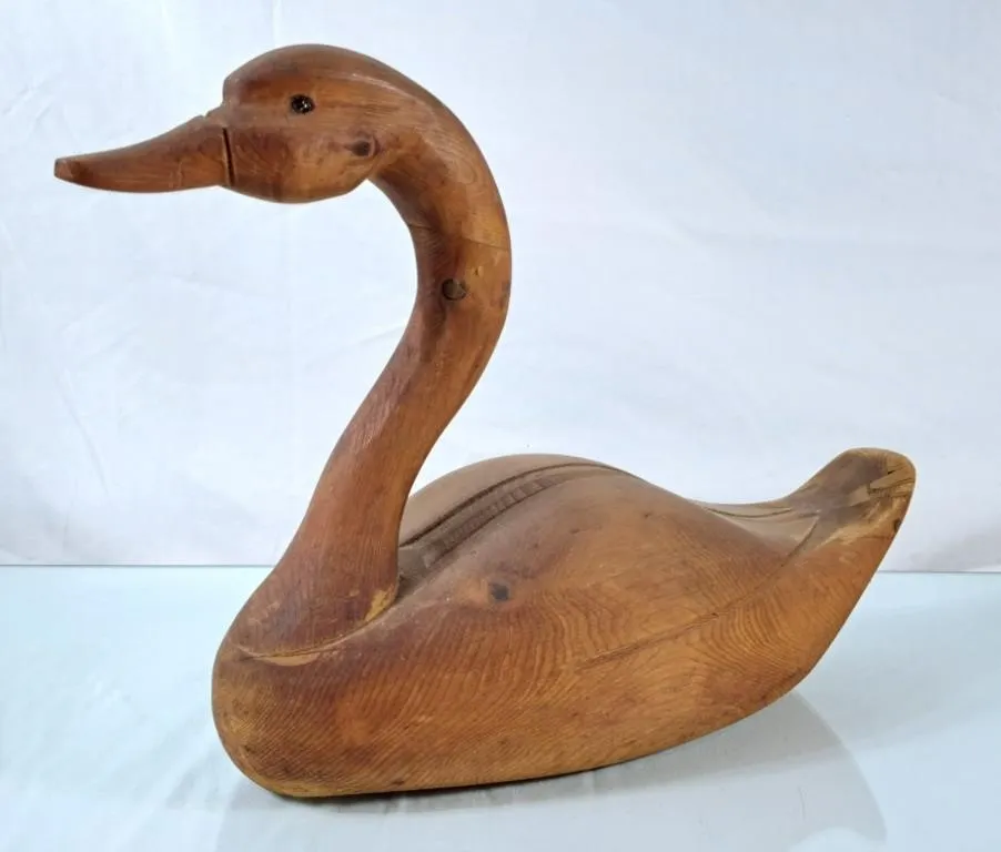 Beautiful Solid Wood Goose Decoy - 20"L