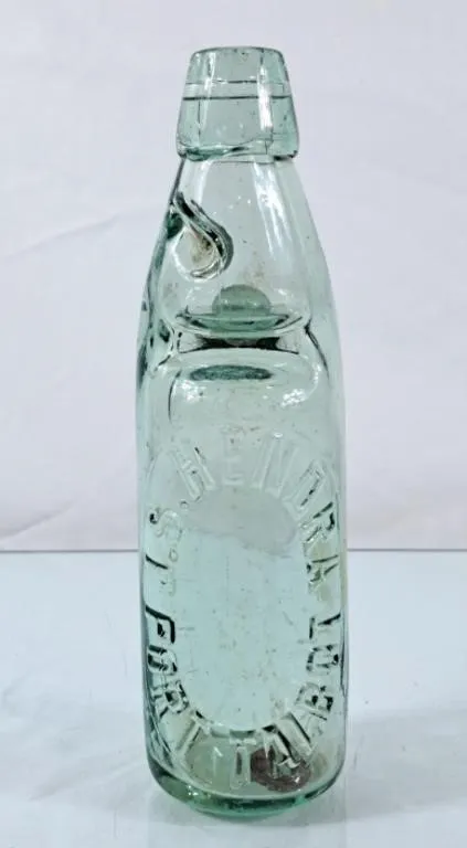 Vintage J.S. Hendra Port Talbot Codd Neck Glass