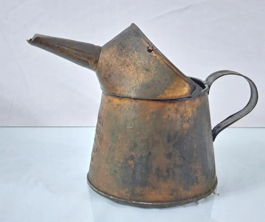 Vintage Copper E.T. Wright Oil Pouring Can