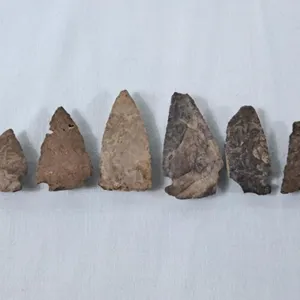 Six Vintage Stone Arrowheads
