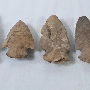 Five Vintage Stone Arrowheads