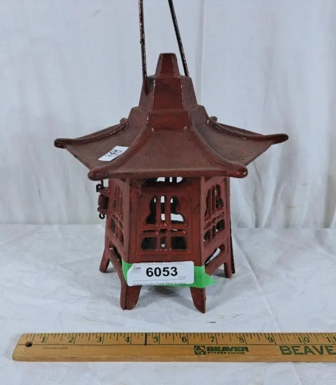 Cast iron pagoda hanging Japanese garden lantern