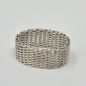 Vintage Sterling Mesh Band. Size 7
