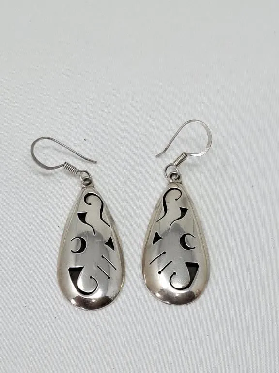 Sterling silver teardrop dangle earrings