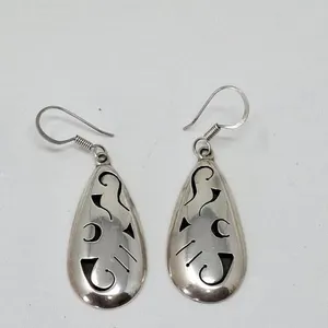 Sterling silver teardrop dangle earrings