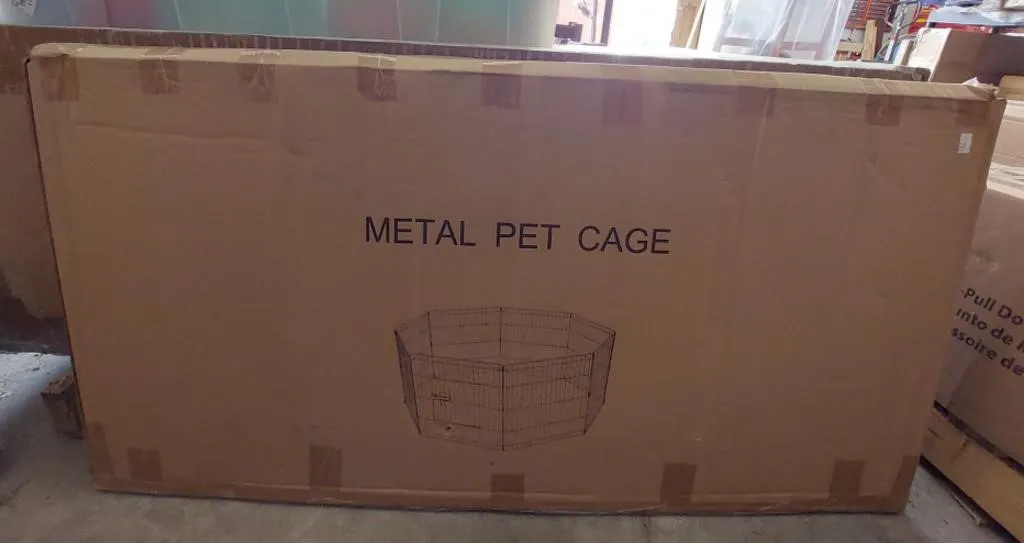 48-in black metal play pen pet cage