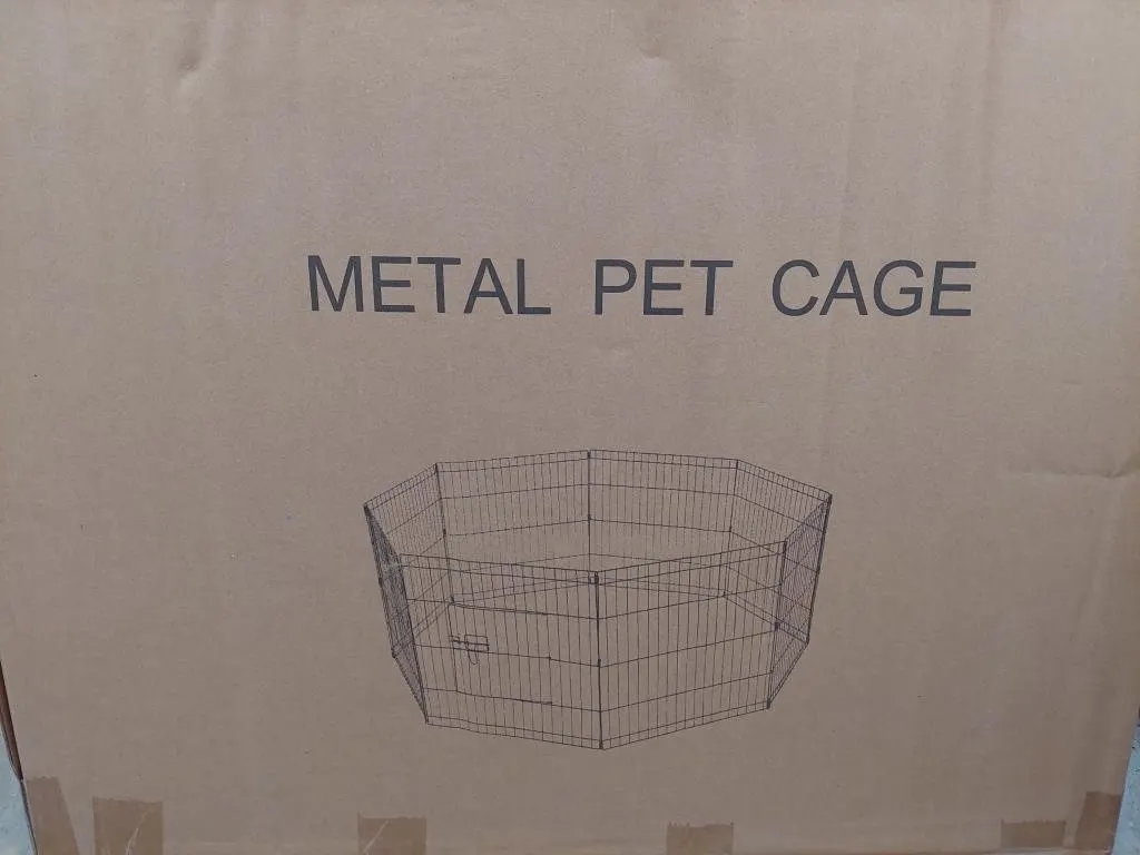 Black 30 inch metal play pen pet cage