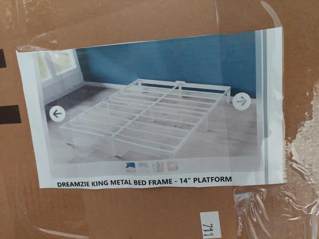 Dreamz king metal bed frame 14" platform
