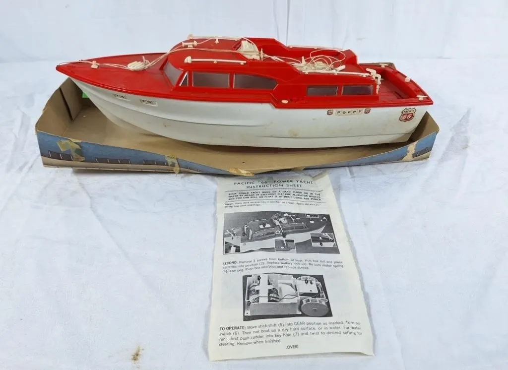 Vintage 1960s Pacific 66 Yacht toy boat.