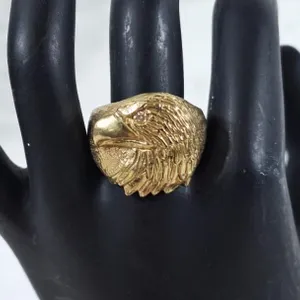 10K Eagle Head Statement Ring. With 1 tested