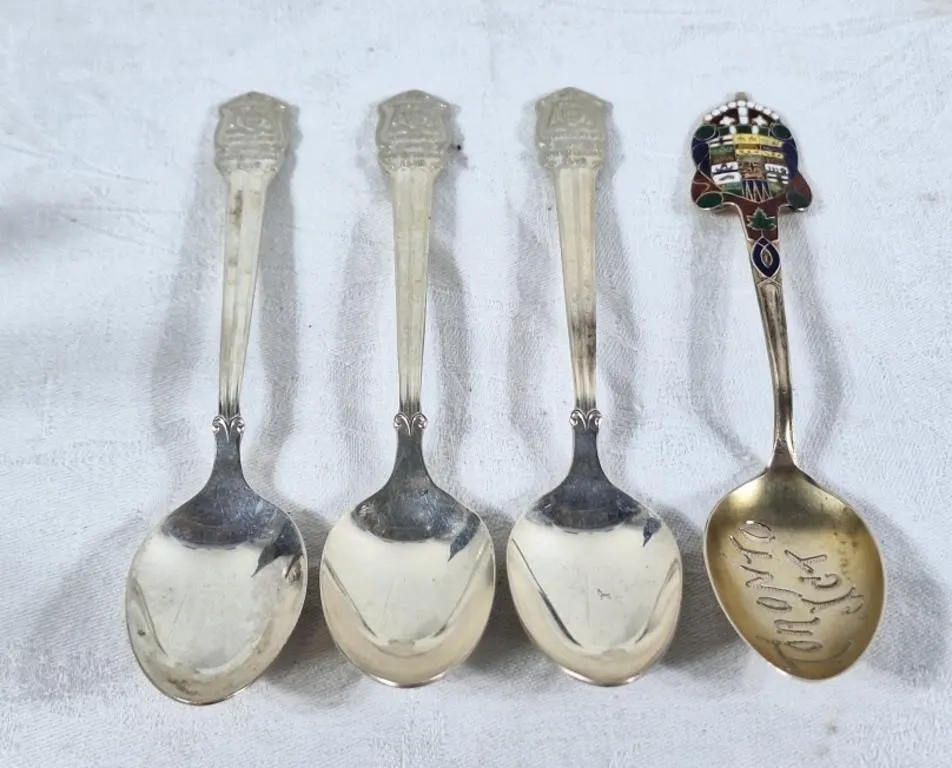 4 sterling spoons