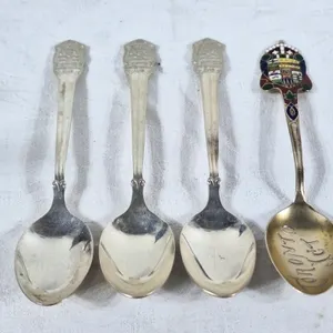 4 sterling spoons