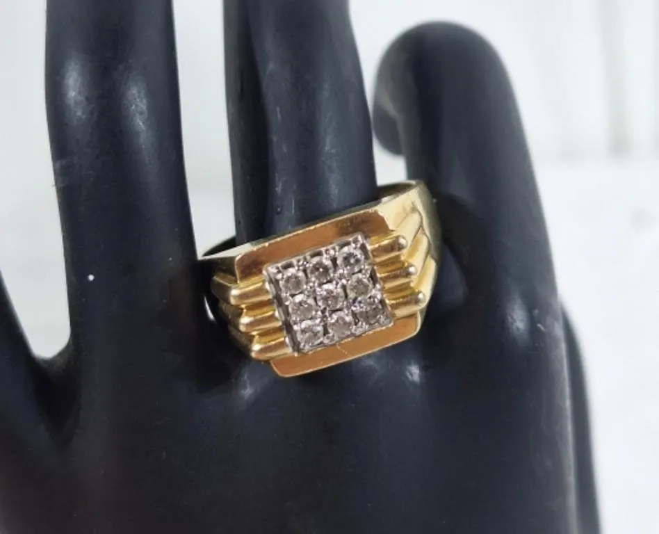 14K cluster set diamond Ring Size 12