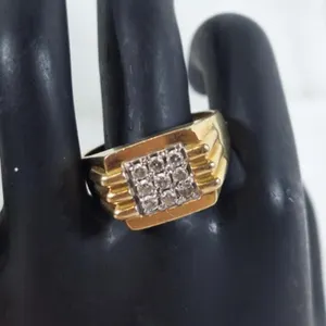14K cluster set diamond Ring Size 12