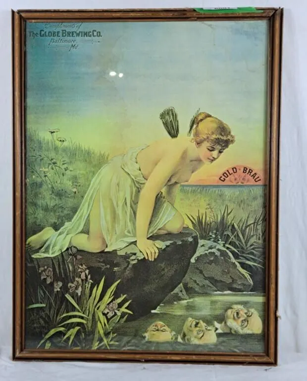 The globe brewing co advertisement print. 20� x