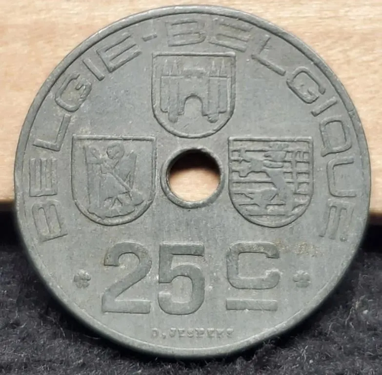 1944 Belgium 25 Centimes