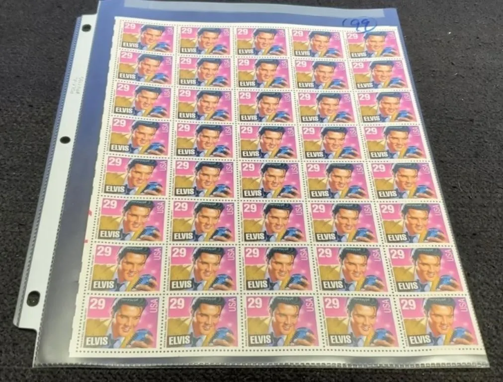 Full Sheet Of 40 .29 Cent "Elvis" Stamps