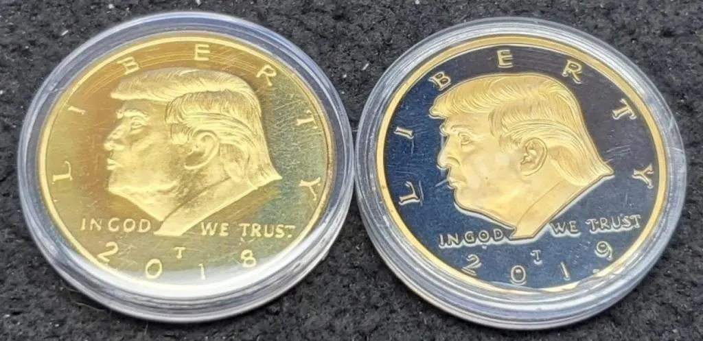 (2) D. Trump Dollar Size Tokens 2018, 2019