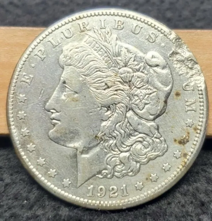 1921-S Morgan Dollar VF Edge Damage