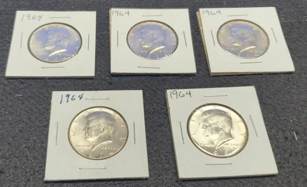 (5) 1964 K. Half Dollars