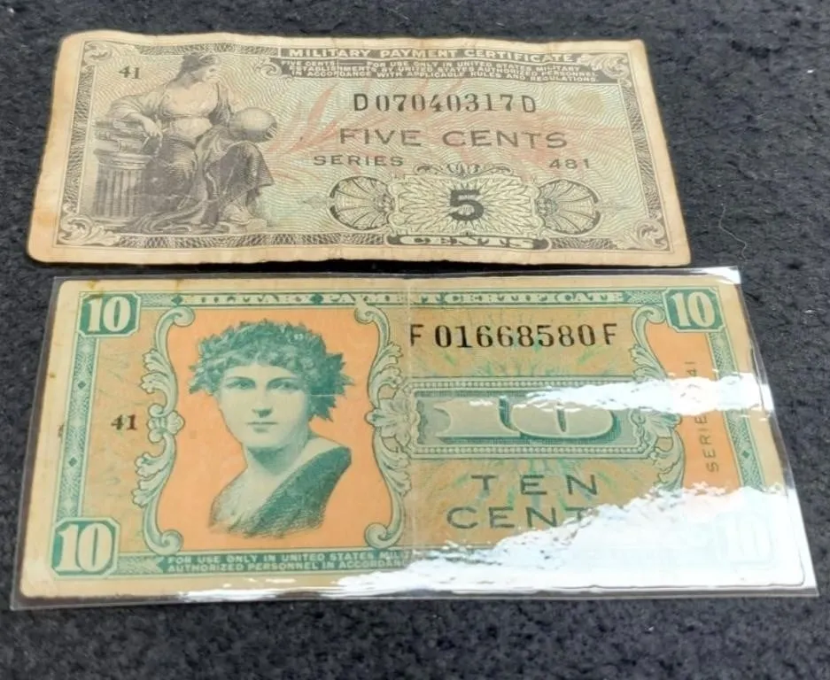 (2) U.S. Military Fractional Currency Notes:
