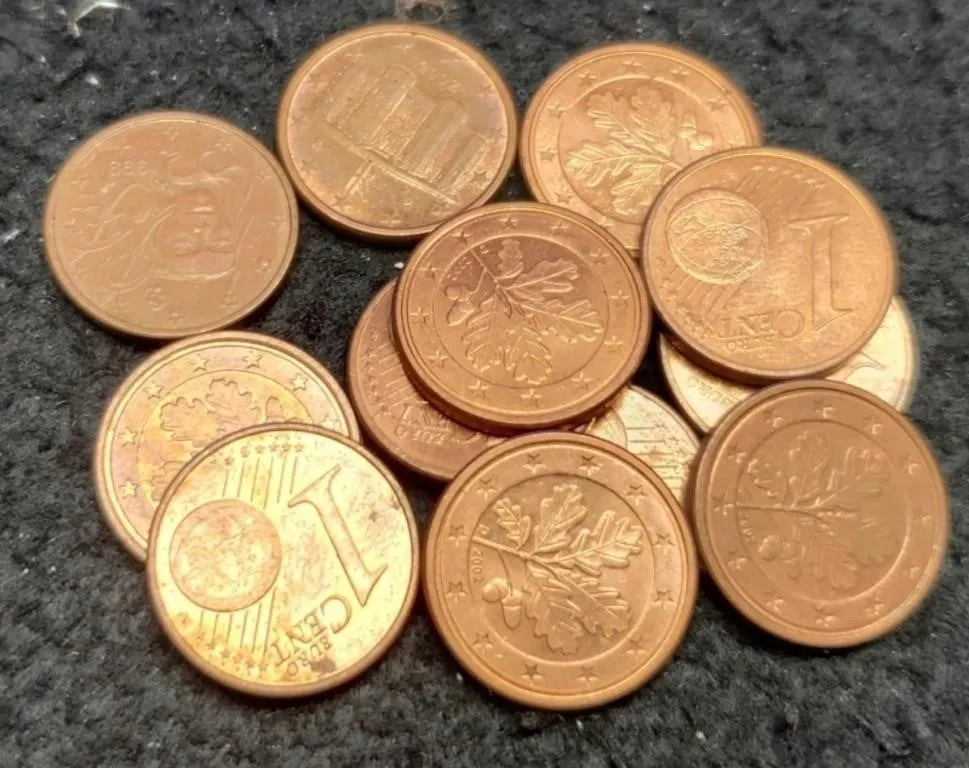 Lot w/ 12 German Euro 1 Cent