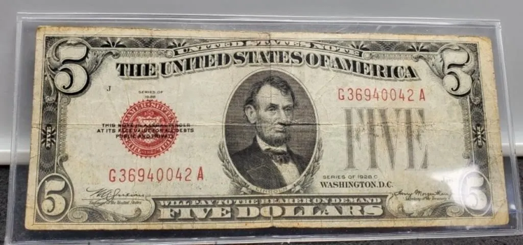 1928C $5 Red Seal Note