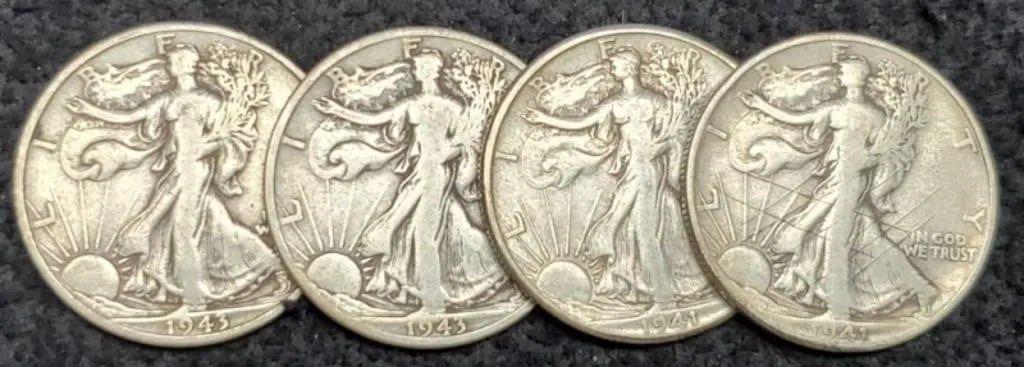 (4) W. Liberty Half Dollars: