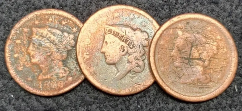 (3) No Date Large Cents