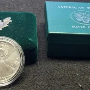 1995 Silver Eagle In Capsule & Mint Case