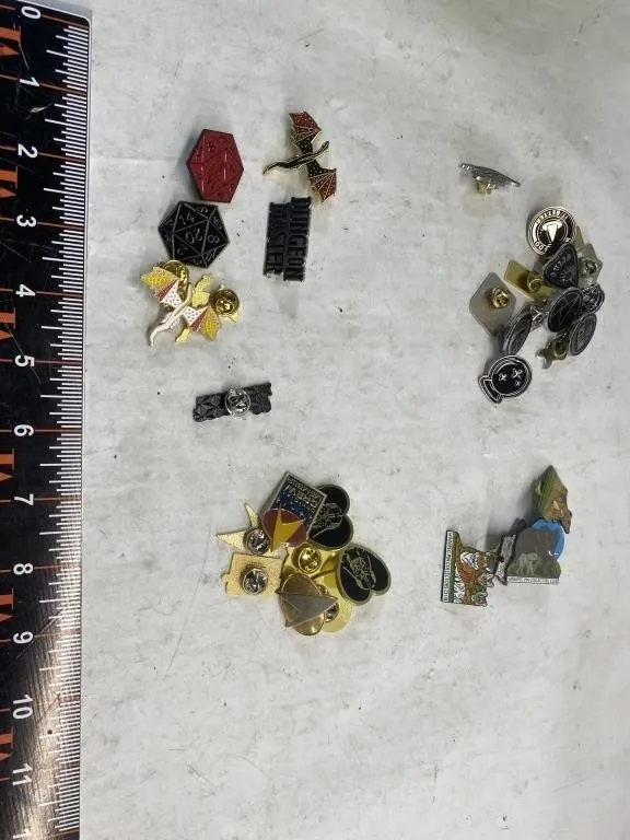Enamel Pin Lot: Dragons, D20, Collector's Club
