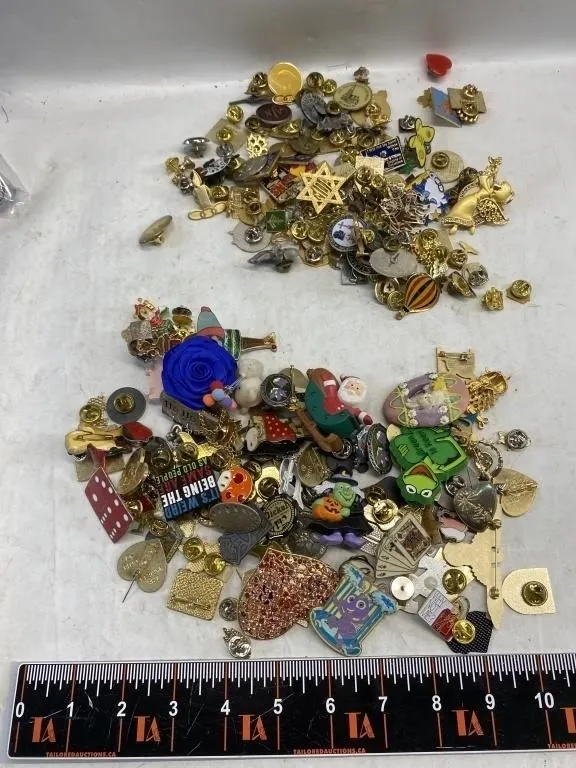 Large lot of assorted lapel pins & pinback