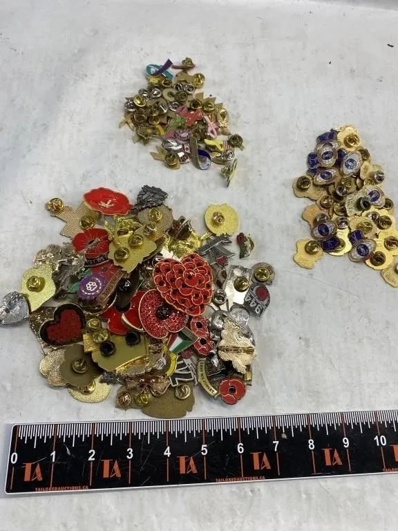 Lot of Poppy & Enamel Pin Badges