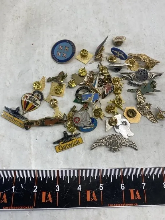 Vintage Airline & Aviation Enamel Pin Collection
