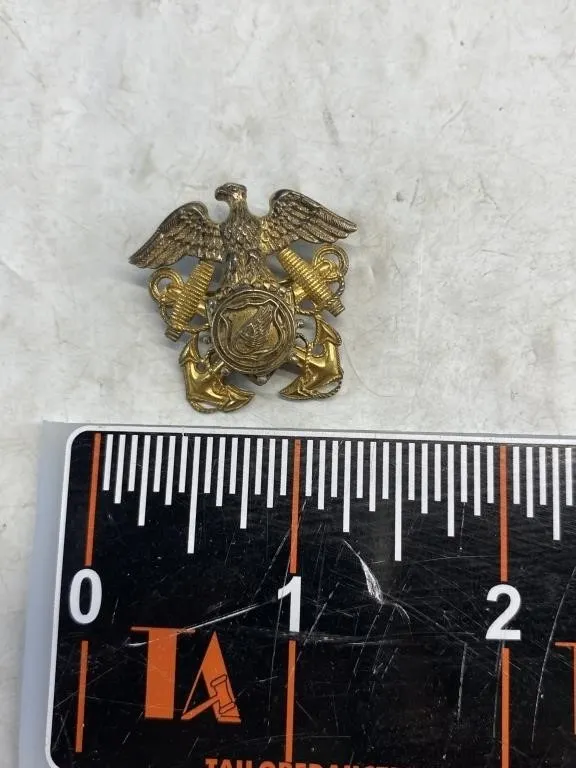 Sterling Silver Naval Officer Cap Badge, Eagle &