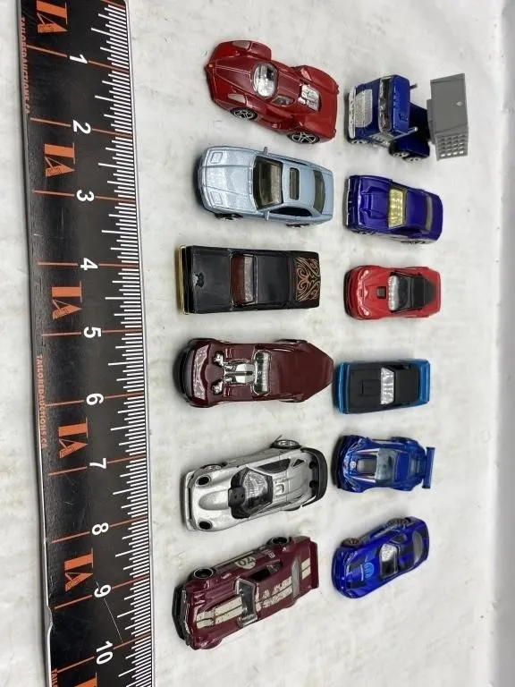 Assorted Diecast Sports Cars & Semi Truck (11 pcs)