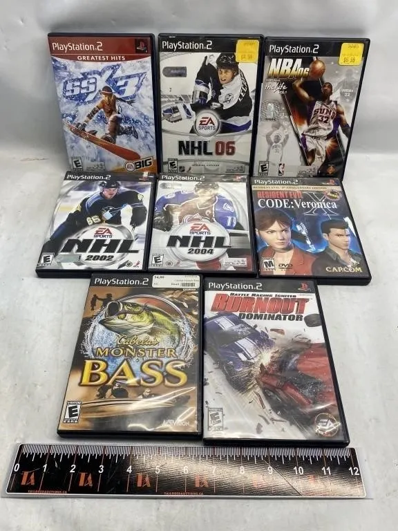 PS2 Games Lot: SSX3, NHL, NBA 06, Burnout, Bass