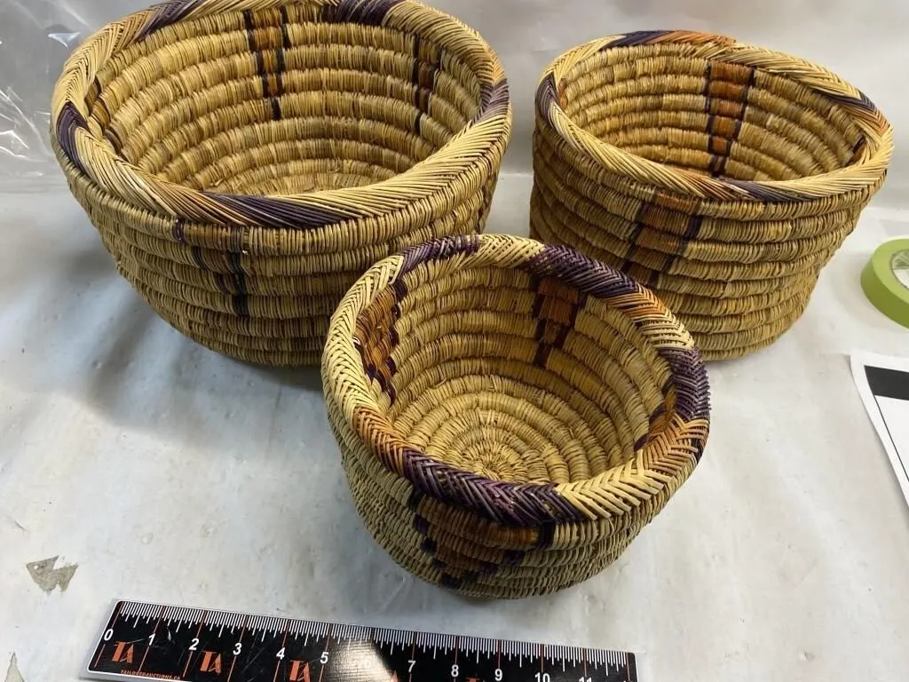 Set of 3 Woven Coil Baskets