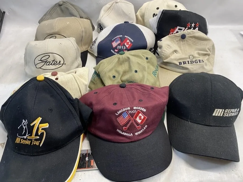 Lot of assorted baseball/golf caps and trucker