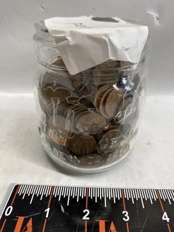 Jar of Canadian Cent Coins