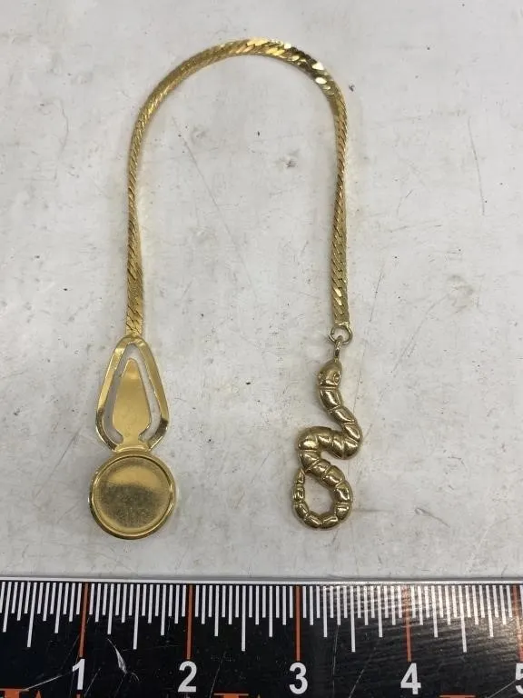 Gold-tone snake pendant necklace & round locket
